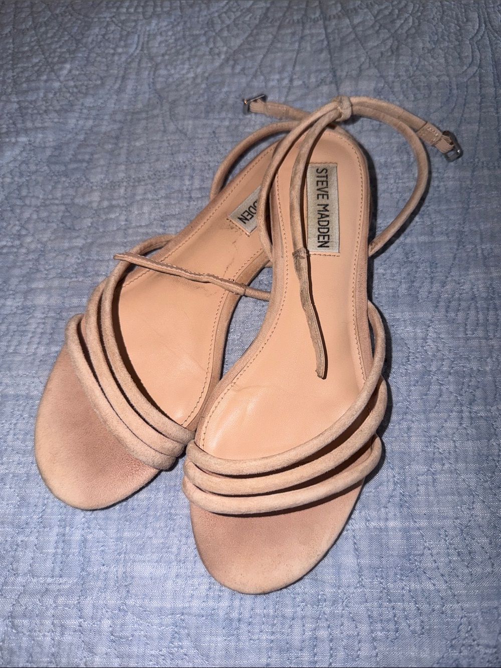 Steve Madden Blush Strappy Ankle-Tie Sandals